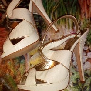 BeBe White 4" heels